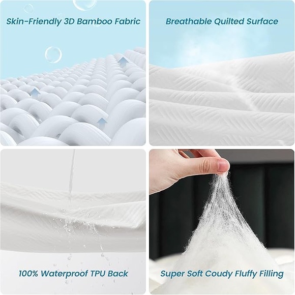Queen Size Waterproof Bamboo Mattress Protector - Picture 7 of 8